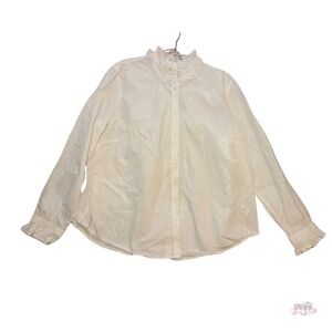J.Crew Plus Ruffle Collar Button Down Shirt 3X